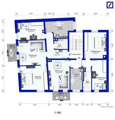 farbiger Grundriss 1. OG
