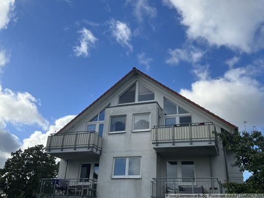 Blick zur Maisonettewohnung