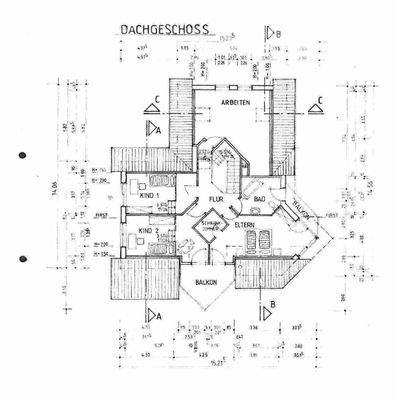 Grundriss Obergeschoss mit Aufmaß