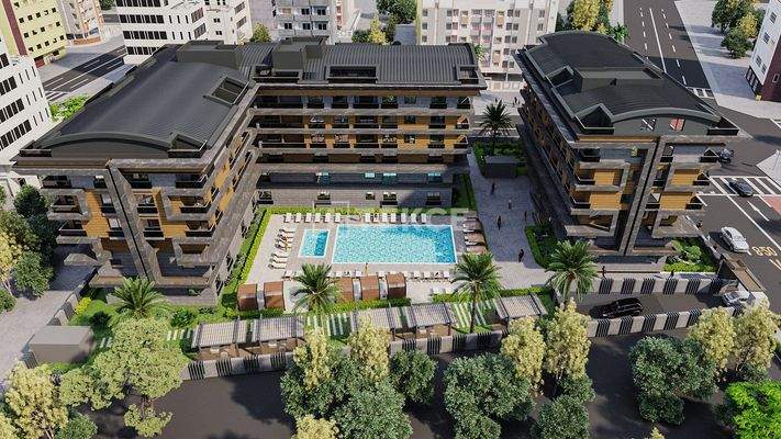 Apartments for Sale with Pool and Security in Antalya Konyaaltı