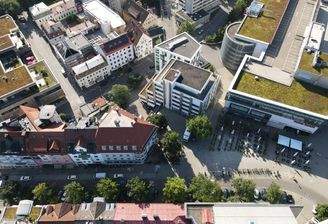 Luftbild, direkt am Forum Allgäu