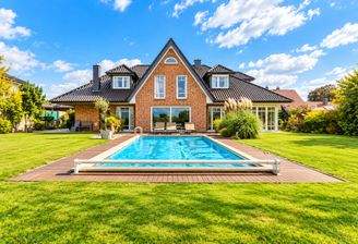 Außenansicht mit Pool
