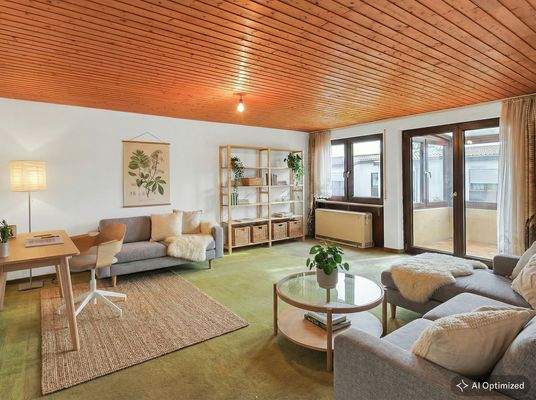 Großzügiger Wohnbereich (visualisiert)