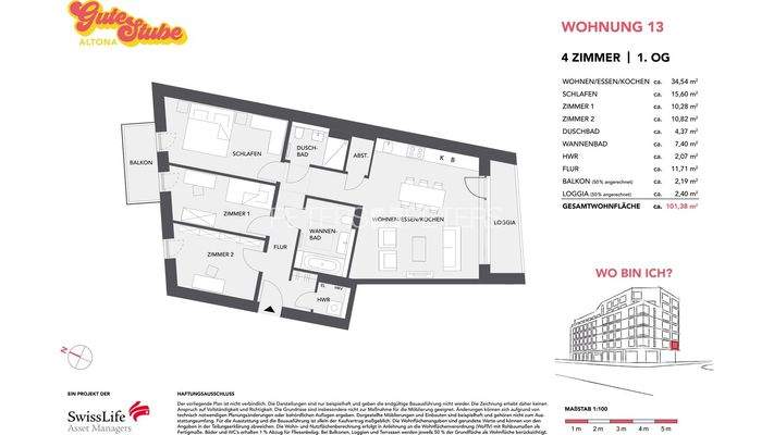 Grundriss Wohnung 13