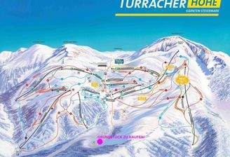 Pisten- und Lifteplan mit Lage des Grundstücks