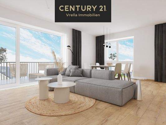 Wohn-, Ess- und Küchenbereich (visualisiert)