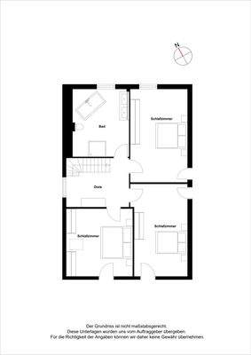 Dachgeschoss mit Beispielmöblierung