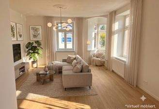 Wohnzimmer visuell möbliert