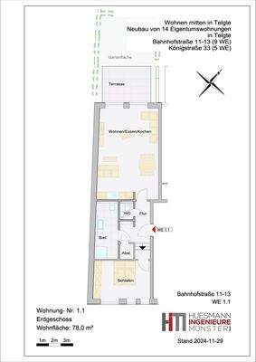 Grundriss Wohnung 1.1