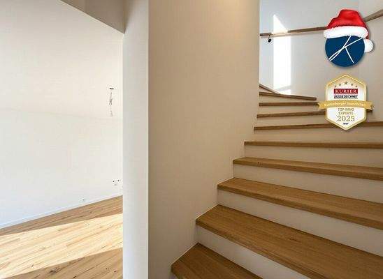 Hochwertige Treppe mit Eichenbelag