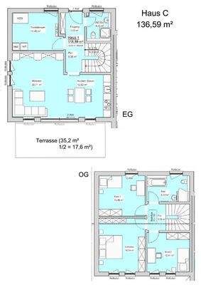 Haus C, 136,59  m²