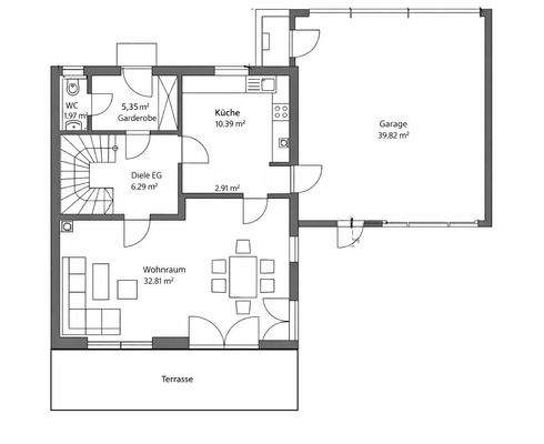 Grundrissplan Erdgeschoss