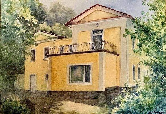 gezeichnetes Bild der Villa