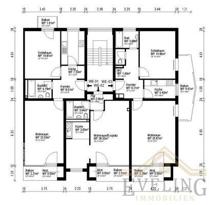 Grundriss 1. OG Haus B