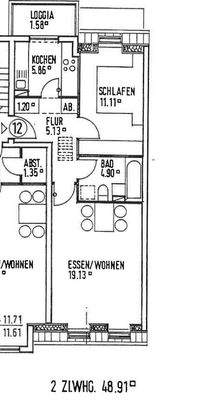 Grundriss Wohnung links