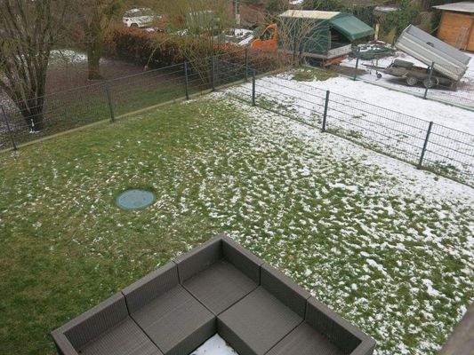 Blick auf das geteilte Grundstück