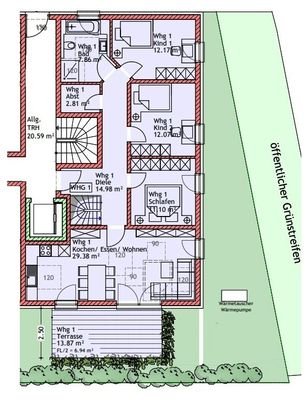 Grundriss Wohnung 1
