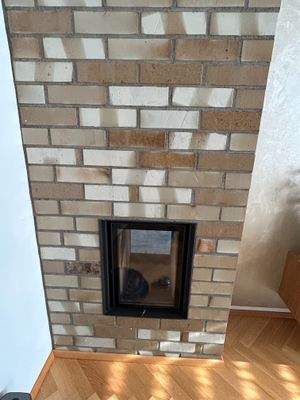 Tunnel-Kaminofen - hier im Wohnzimmer