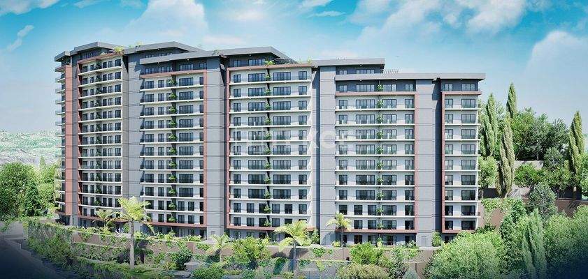 Panoramic Views Apartments in a Complex with a Pool in İzmir