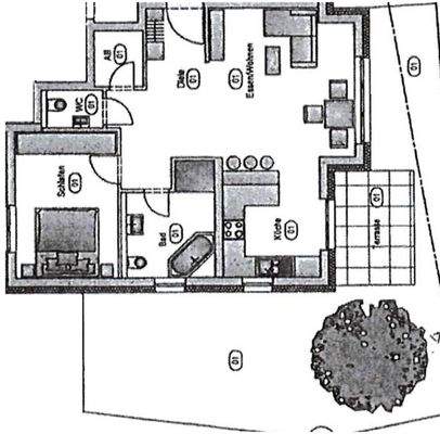 Grundriss mit Garten