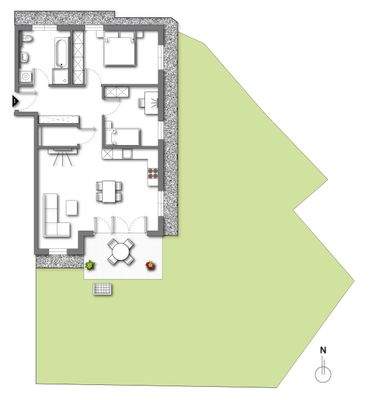 Grundriss W01 - Erdgeschoss (kein Maßstab - Details können abweichen)