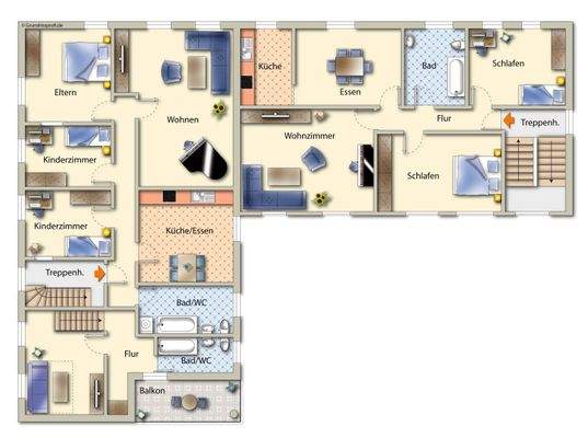 1. OG-Beispielmöblierung