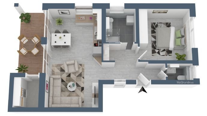 F&D | 2-Zimmer-Wohnung im EG mit Terrasse & großem Gartenanteil
