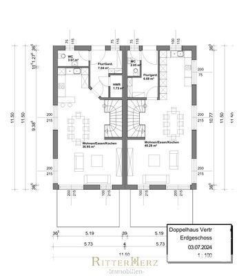 Doppelhaus Grundriss EG