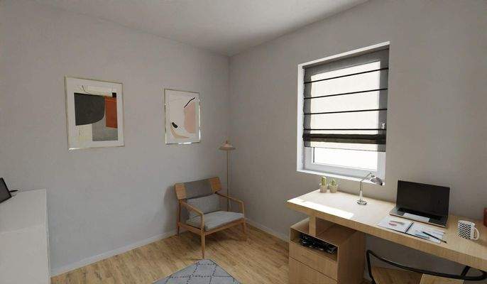 Komfortables Arbeitszimmer im neuen Zuhause