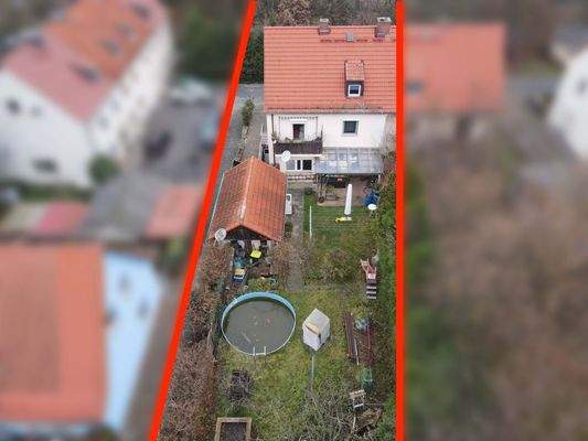 Rückansicht Haus + Garten