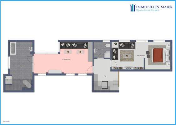 Dachgeschoss (nicht Maßstabsgetreu)