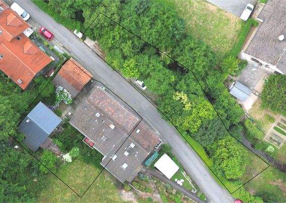 Luftbild mit Flurstücken