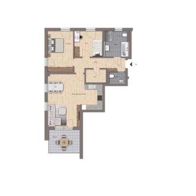 TOP - 3 ZIMMER ETW mit großem Balkon