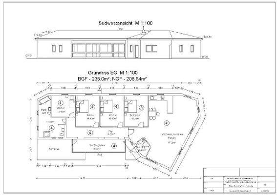 Grundrissentwurf Einfamilienhaus