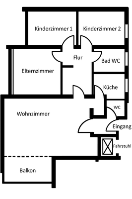 Grundriss 4-Zimmer-Wohnung