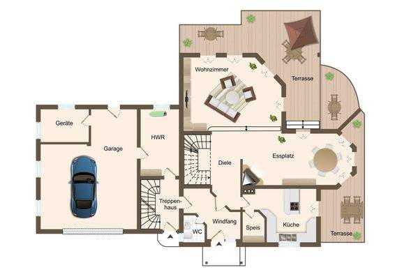 Grundriss des Erdgeschosses