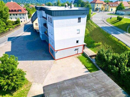 Luftbild mit eingezeichneter Wohnung