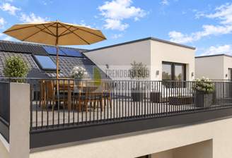 Moderne Dachterrasse mit Lounge und Essbereich Wohnung Nr. 09 DG Haus 1