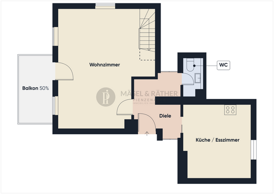 Grundriss untere Etage