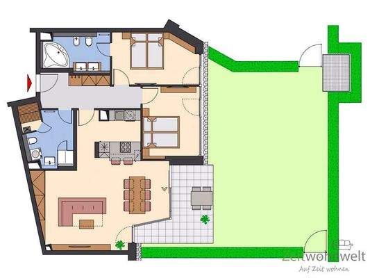 Grundriss mit Außenbereich