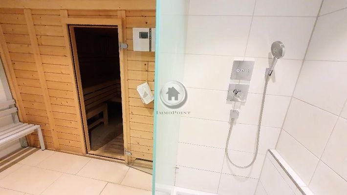 Sauna und Saunadusche