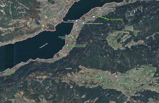 Luftbild Ossiachersees See mit Grundstück