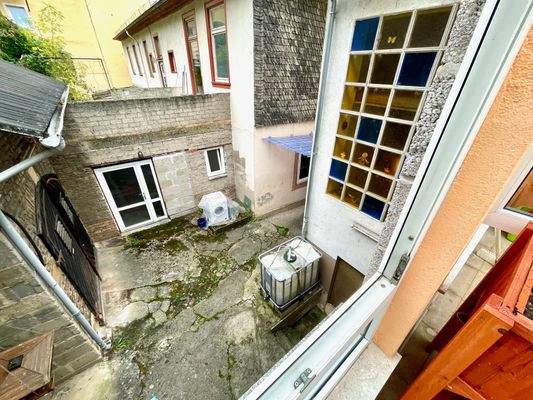 Blick von oben in den Innenhof