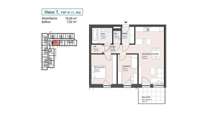 Haus 7, Top 31 (1. OG)