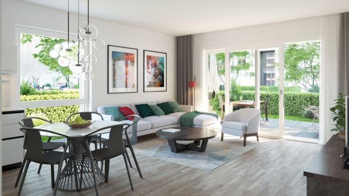 PANDION MIDTOWN 3: Zentrale 3-Zimmer-Wohnung mit 2 Bädern und großer Terrasse für urbanes Wohnen