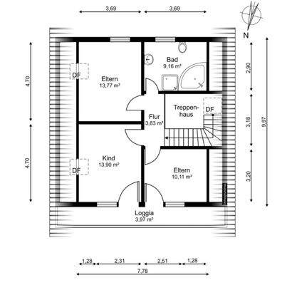 Grundriss Obergeschoss