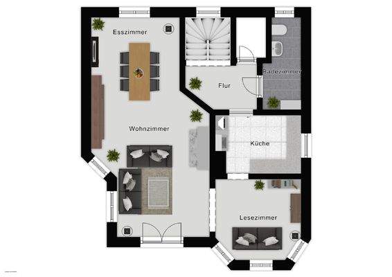 Einrichtungsbeispiel Erdgeschoss