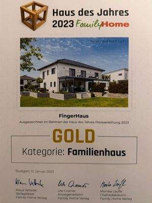 Zertifikat Haus des Jahres 2023