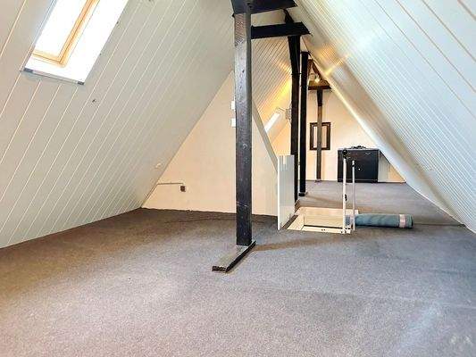Spitzboden-Nutzfläche, z.B. für Hobby.