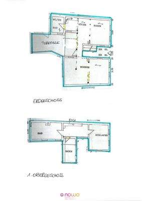 Grundriss 3 Zi.-Whg. im EG und 1. OG